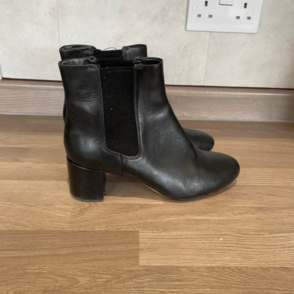 Clarks Black Leather Ankle Boots
